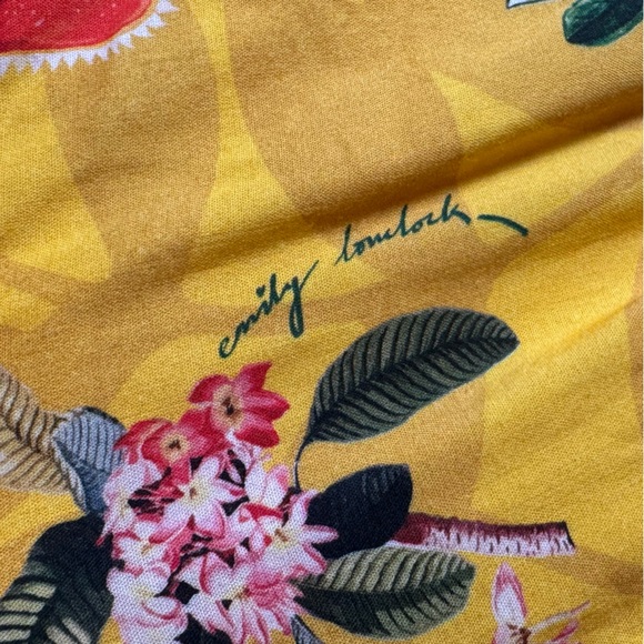 Emily Lovelock Yellow Mexico City Frida  Print Tie Shoulder Midi Dress XS - Picture 6 of 10